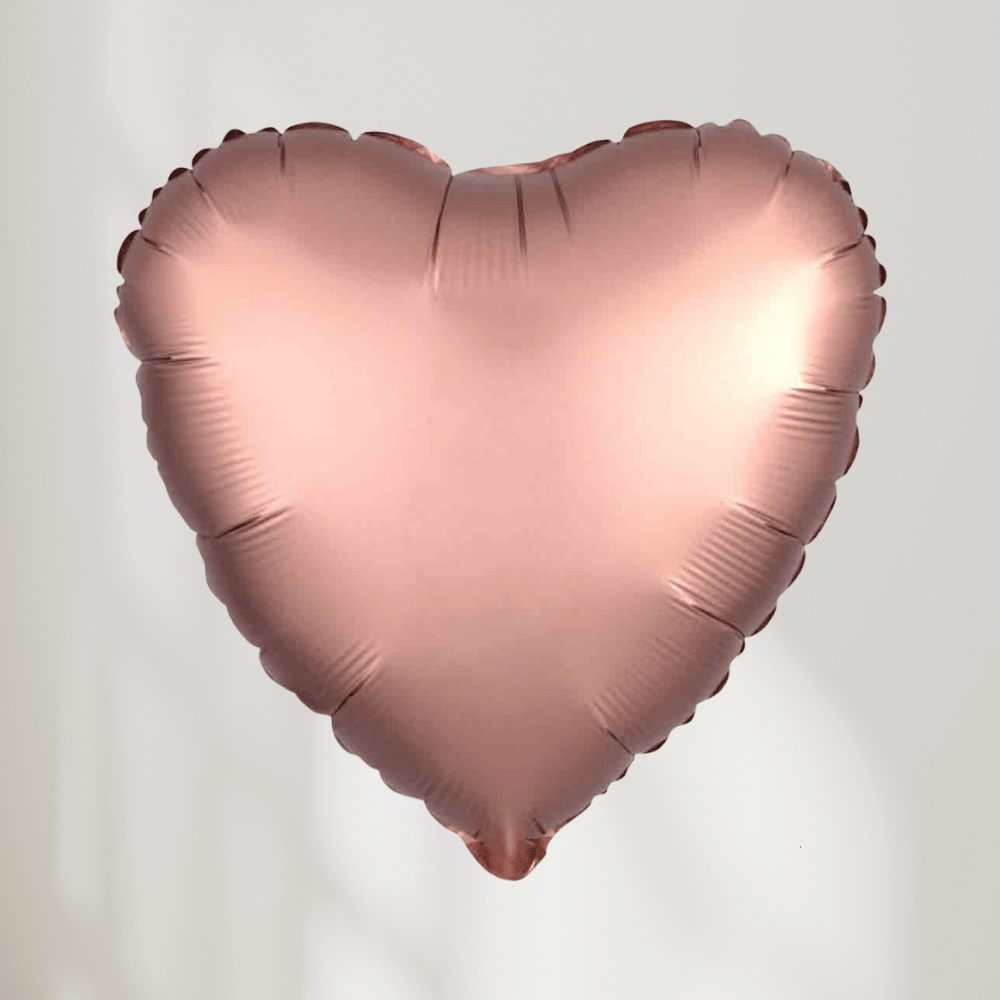 Hjerte Rosegull Satin Luxe - Ballonglevering.no