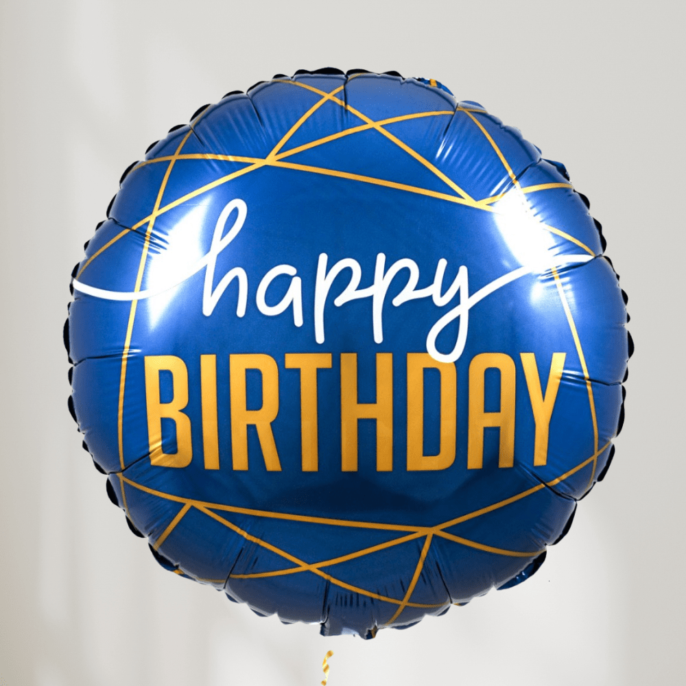 Navy Blue Happy Birthday Ballong - Ballonglevering.no