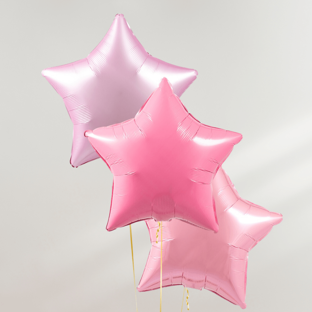 Pink Stars Ballongbukett - Ballonglevering.no