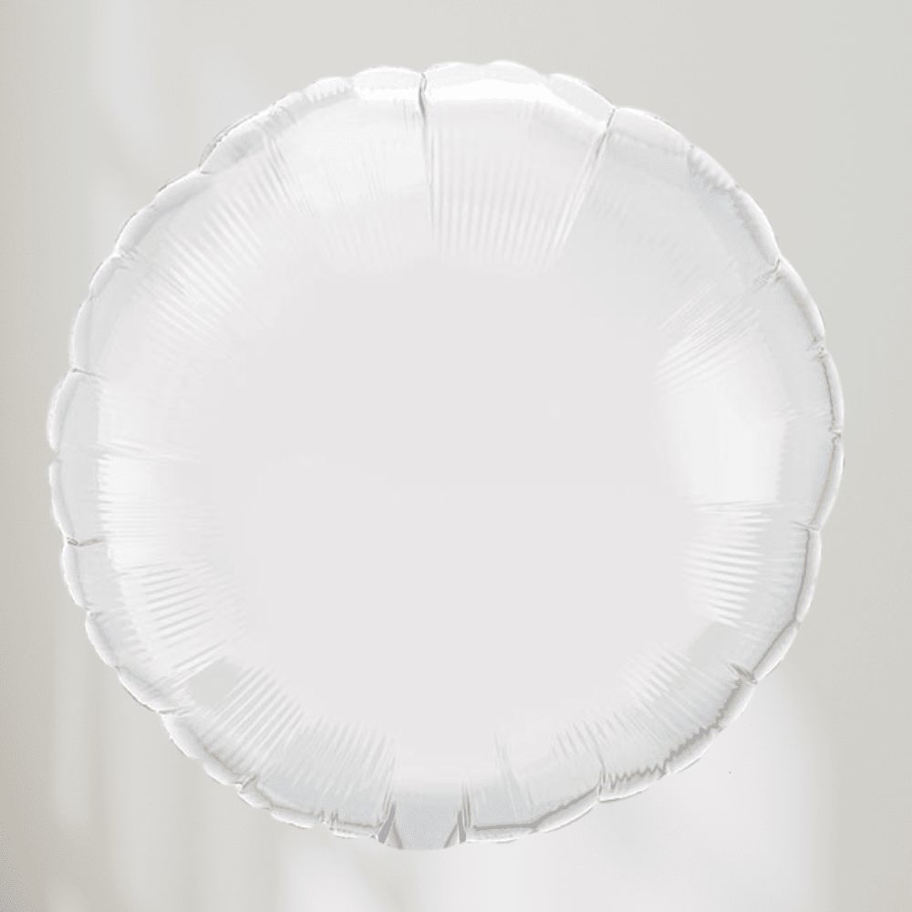 Rund Hvit Ballong - Ballonglevering.no