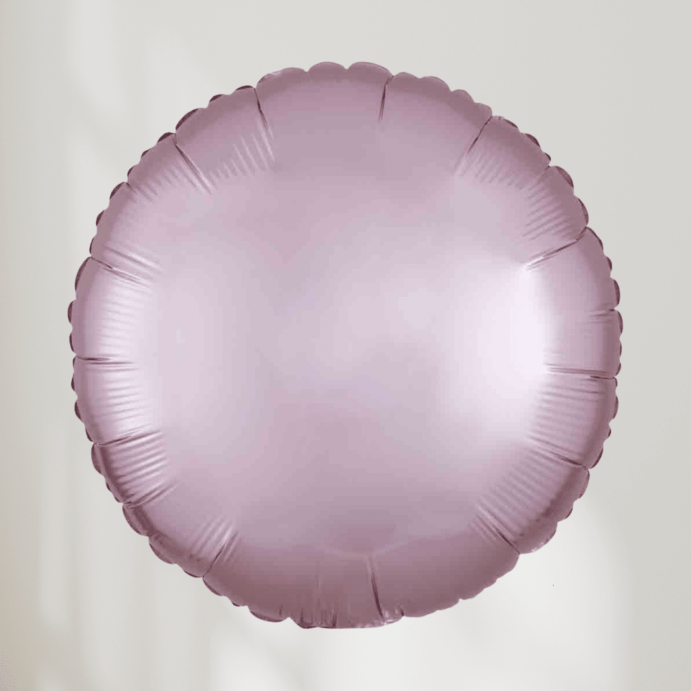 Rund Pastell Rosa Satin Luxe - Ballonglevering.no