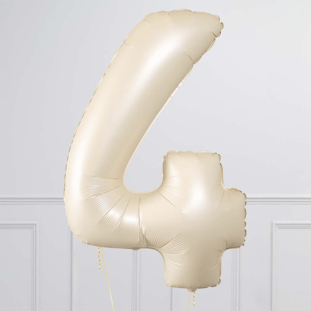 Tallballong Kremhvit - Velg ditt tall - Ballonglevering.no