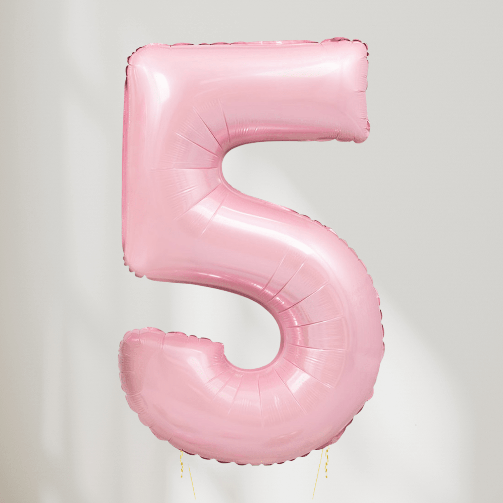 Tallballong Pastell Rosa - Velg Ditt Tall - Ballonglevering.no