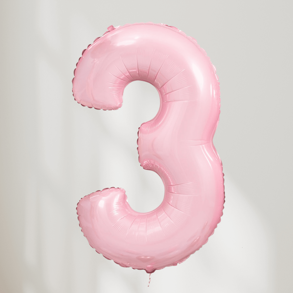 Tallballong Pastell Rosa - Velg Ditt Tall - Ballonglevering.no