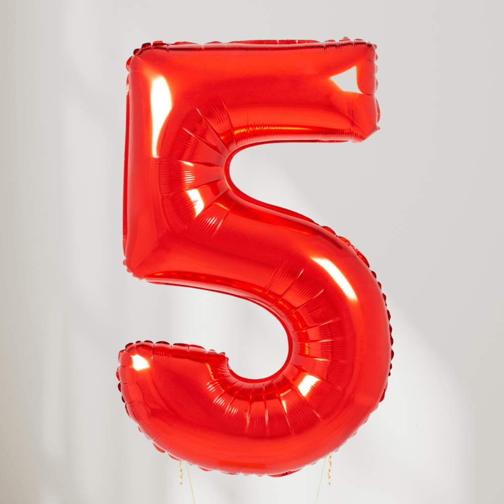 Tallballong Rød - Velg Ditt Tall - Ballonglevering.no