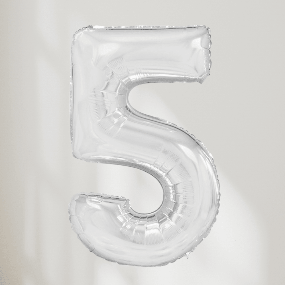 Tallballong Sølv - Velg Ditt Tall - Ballonglevering.no