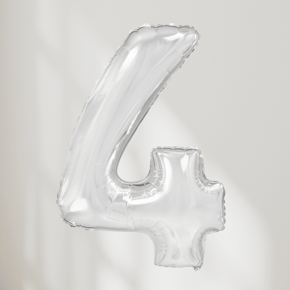 Tallballong Sølv - Velg Ditt Tall - Ballonglevering.no