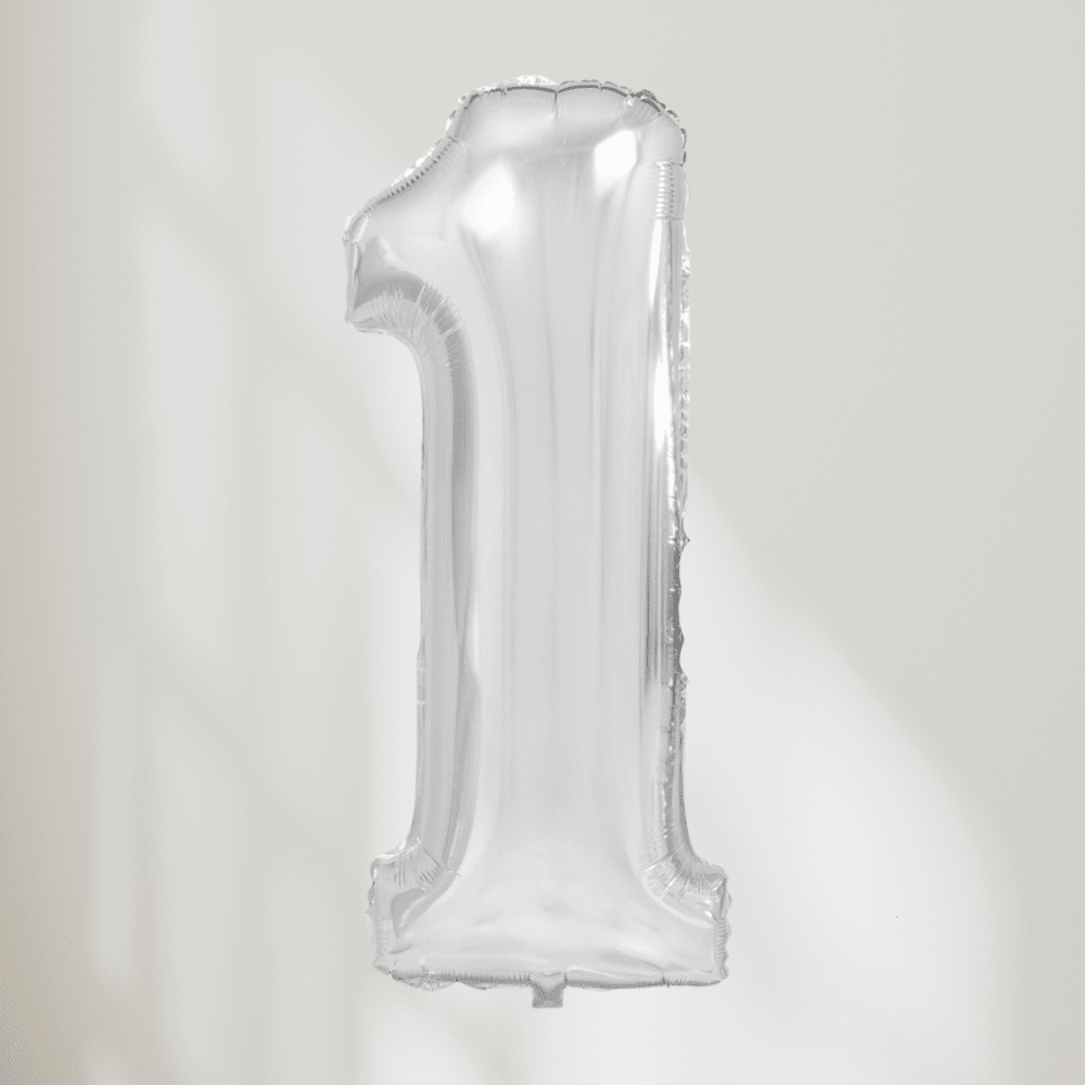 Tallballong Sølv - Velg Ditt Tall - Ballonglevering.no