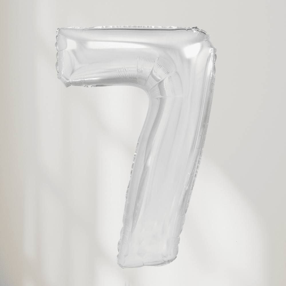Tallballong Sølv - Velg Ditt Tall - Ballonglevering.no