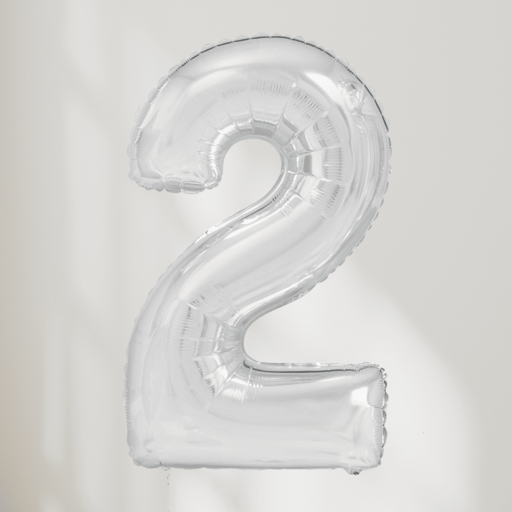 Tallballong Sølv - Velg Ditt Tall - Ballonglevering.no