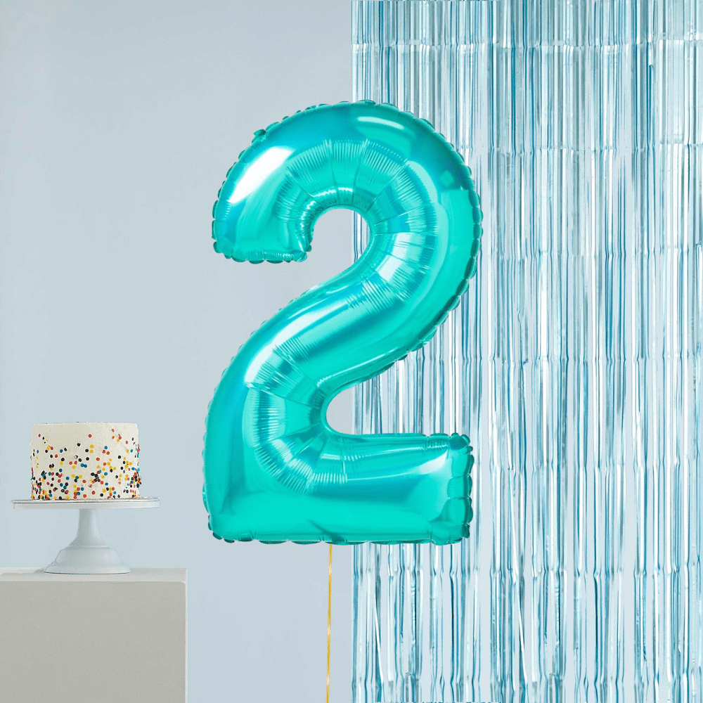 Tallballong Tiffany Turkis - Velg Ditt tall - Ballonglevering.no