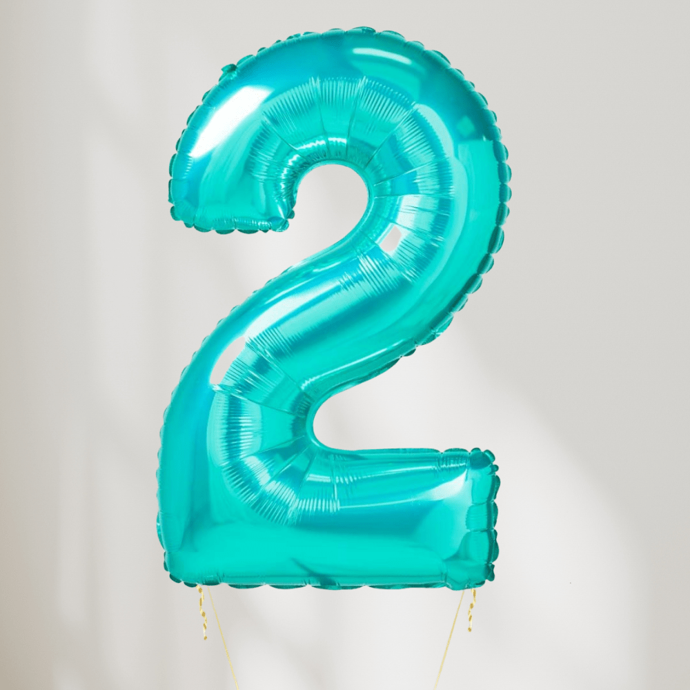 Tallballong Tiffany Turkis - Velg Ditt tall - Ballonglevering.no