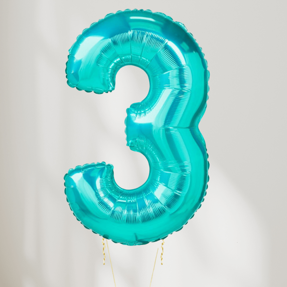 Tallballong Tiffany Turkis - Velg Ditt tall - Ballonglevering.no