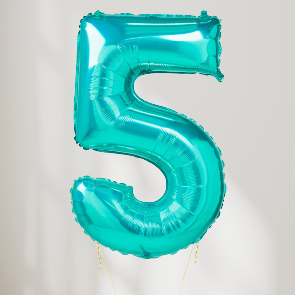 Tallballong Tiffany Turkis - Velg Ditt tall - Ballonglevering.no
