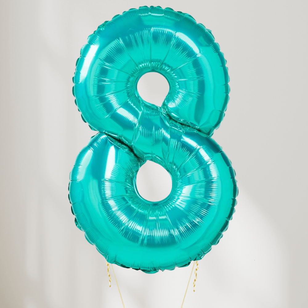 Tallballong Tiffany Turkis - Velg Ditt tall - Ballonglevering.no