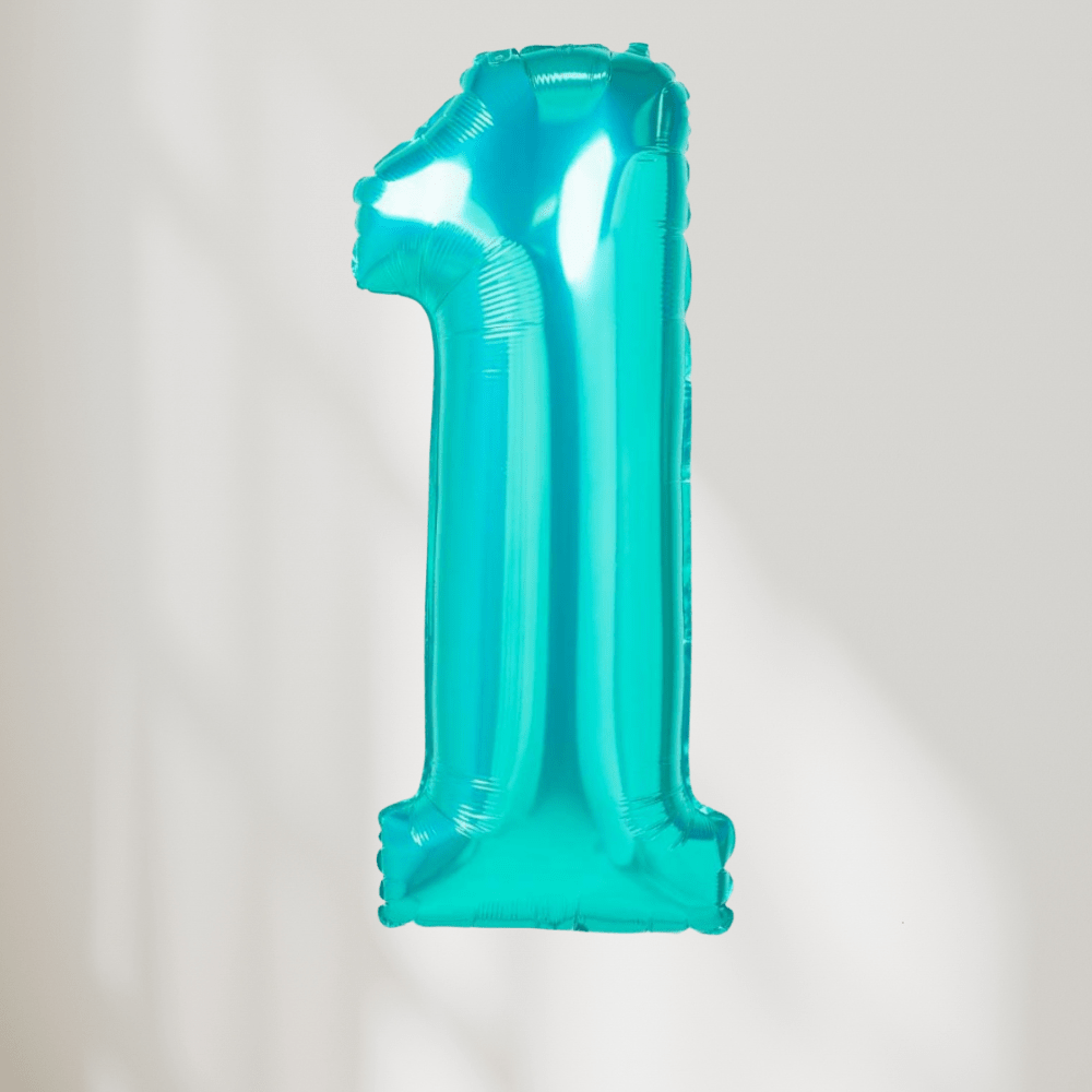 Tallballong Tiffany Turkis - Velg Ditt tall - Ballonglevering.no