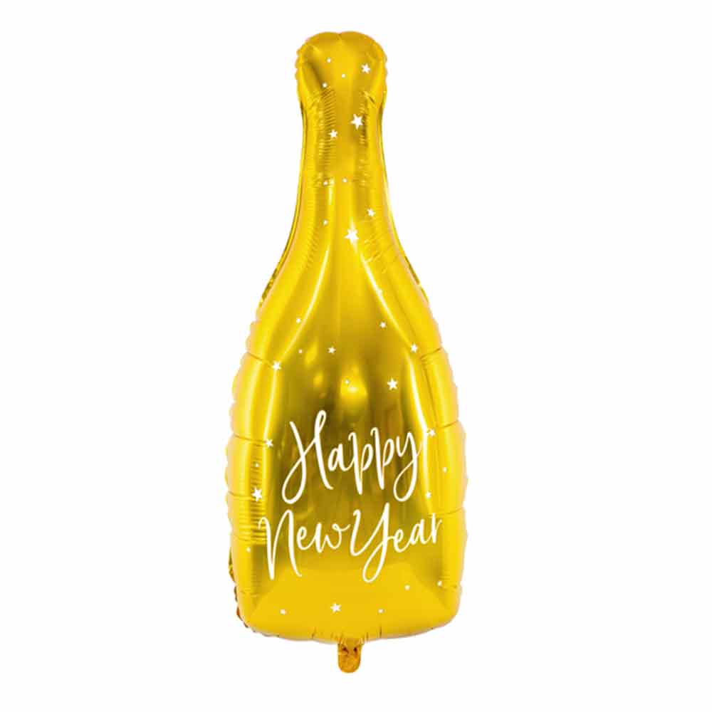 Champagneflaske Folieballong Happy New Year 3 - Ballonglevering.no