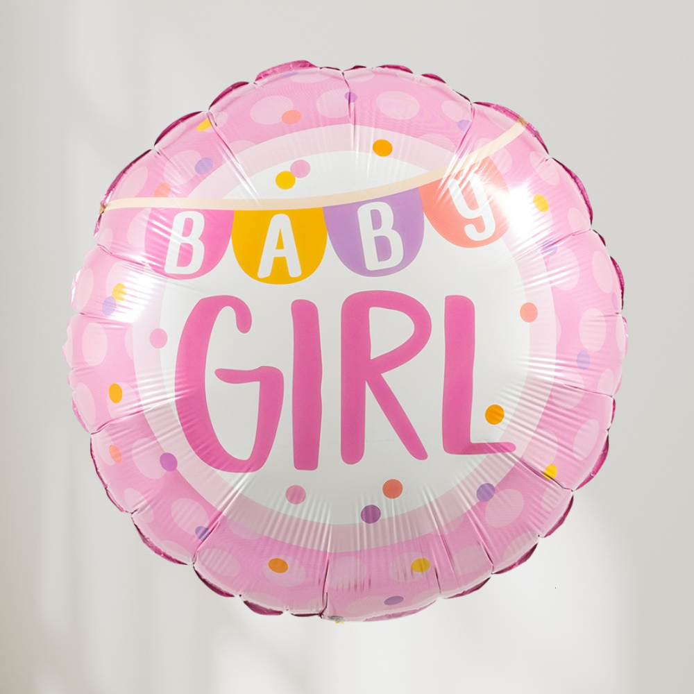 Baby Girl Babyshower ballong med helium