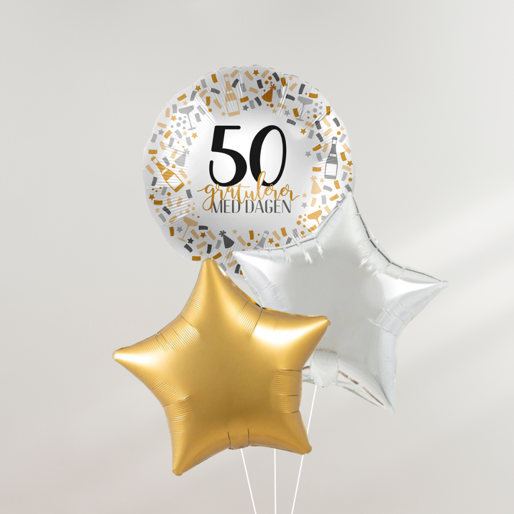 50 års dag Ballongbukett Stjerner