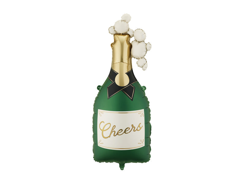Champagneflaske Folieballong Grønn - Ballonglevering.no