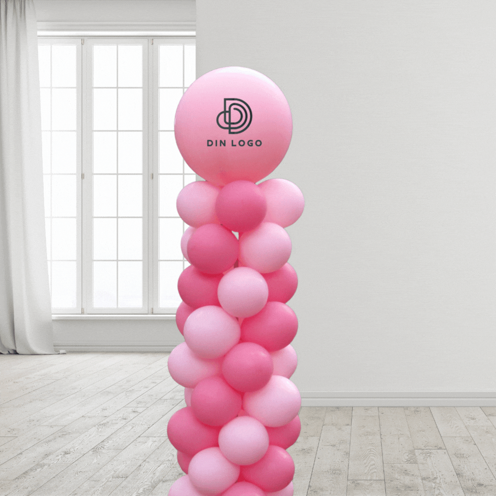 Symetrisk Ballongsøyle med Logo/Tekst Ballong - Velg farge og tekst/logo