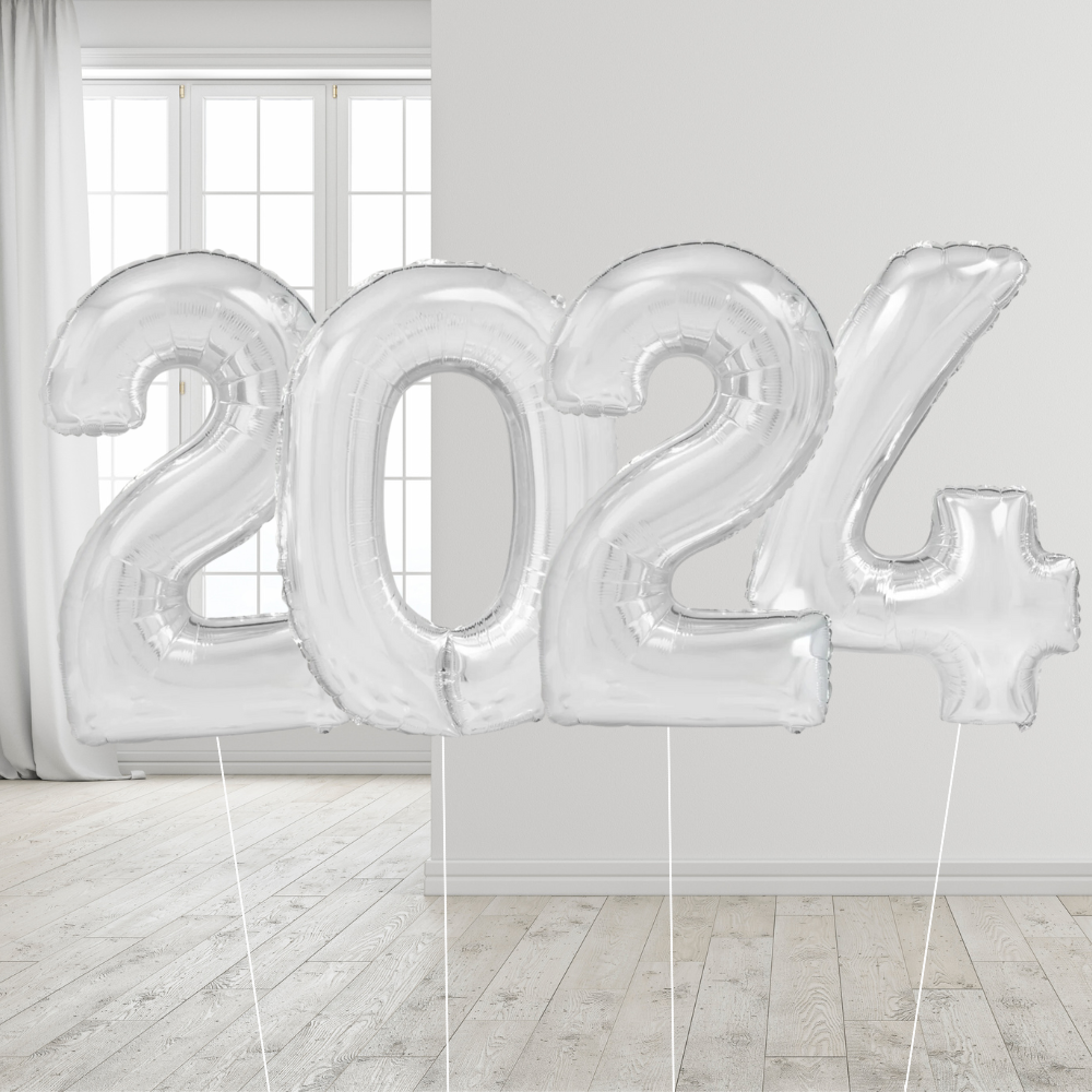 Nyttårsballonger 2024 Sølv