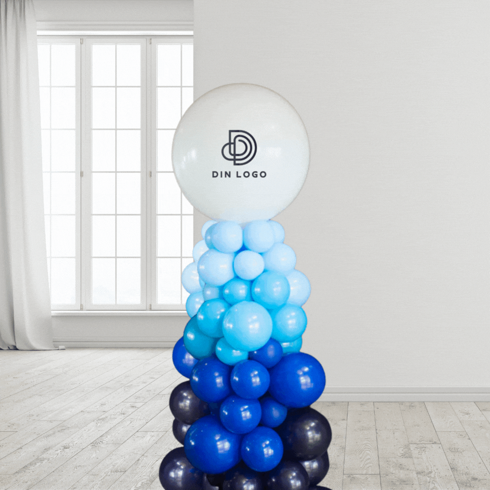 Organisk Ballongsøyle med tekstballong - Velg farge og tekst/logo