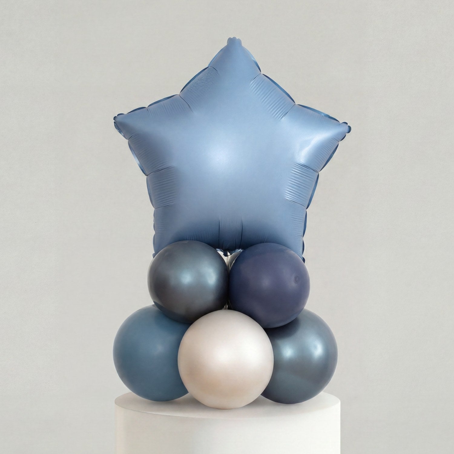 Ballong Stack — Denim Stjerne & Sølv - Ballonglevering.no