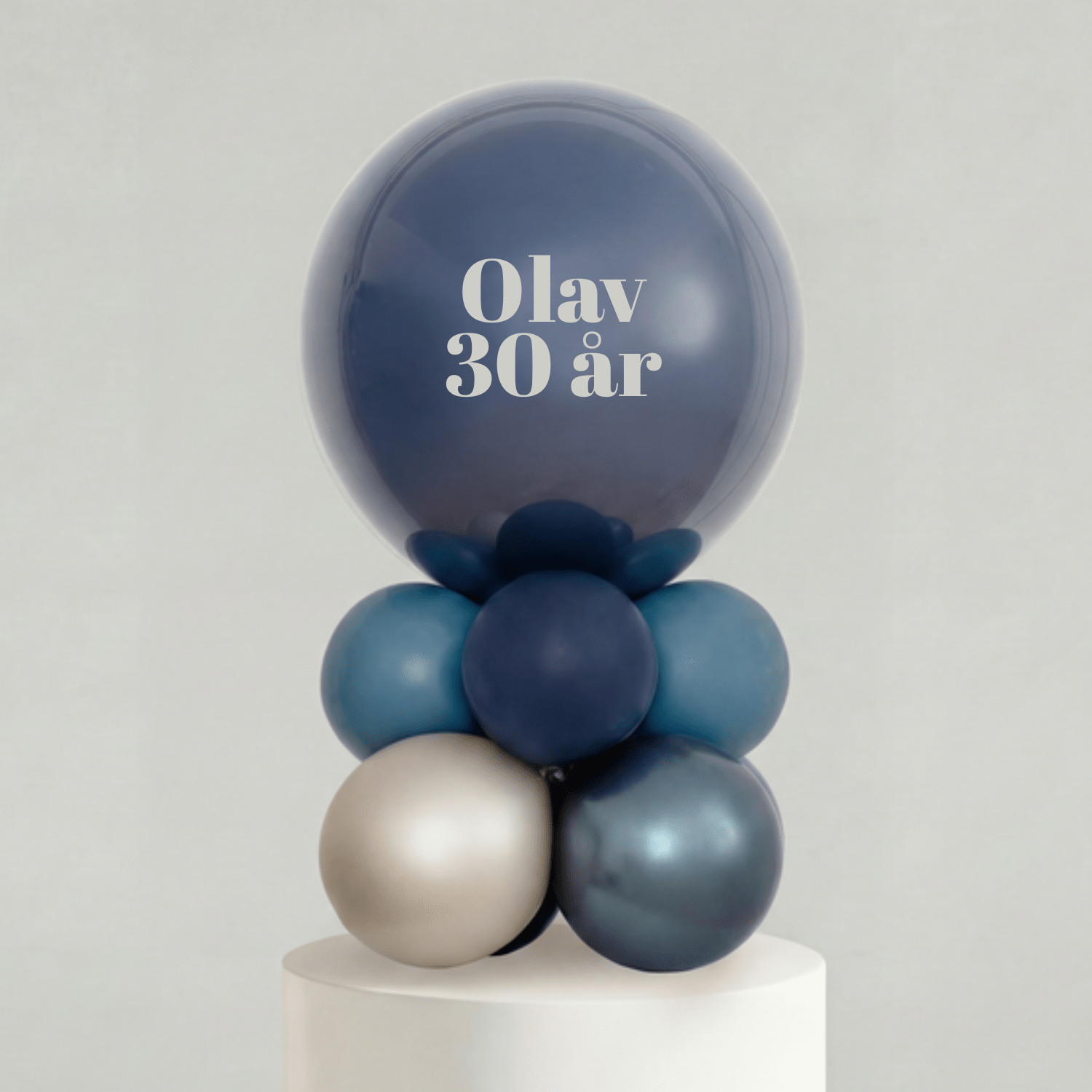 Ballong Stack — Marineblå & Sølv - Ballonglevering.no