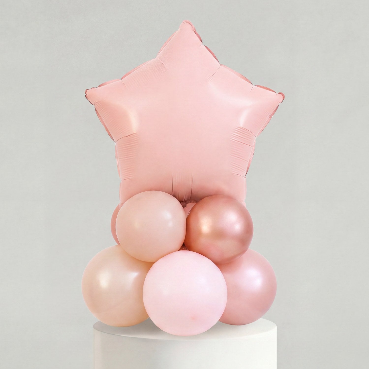 Ballong Stack — Rosa Pastell Stjerne - Ballonglevering.no