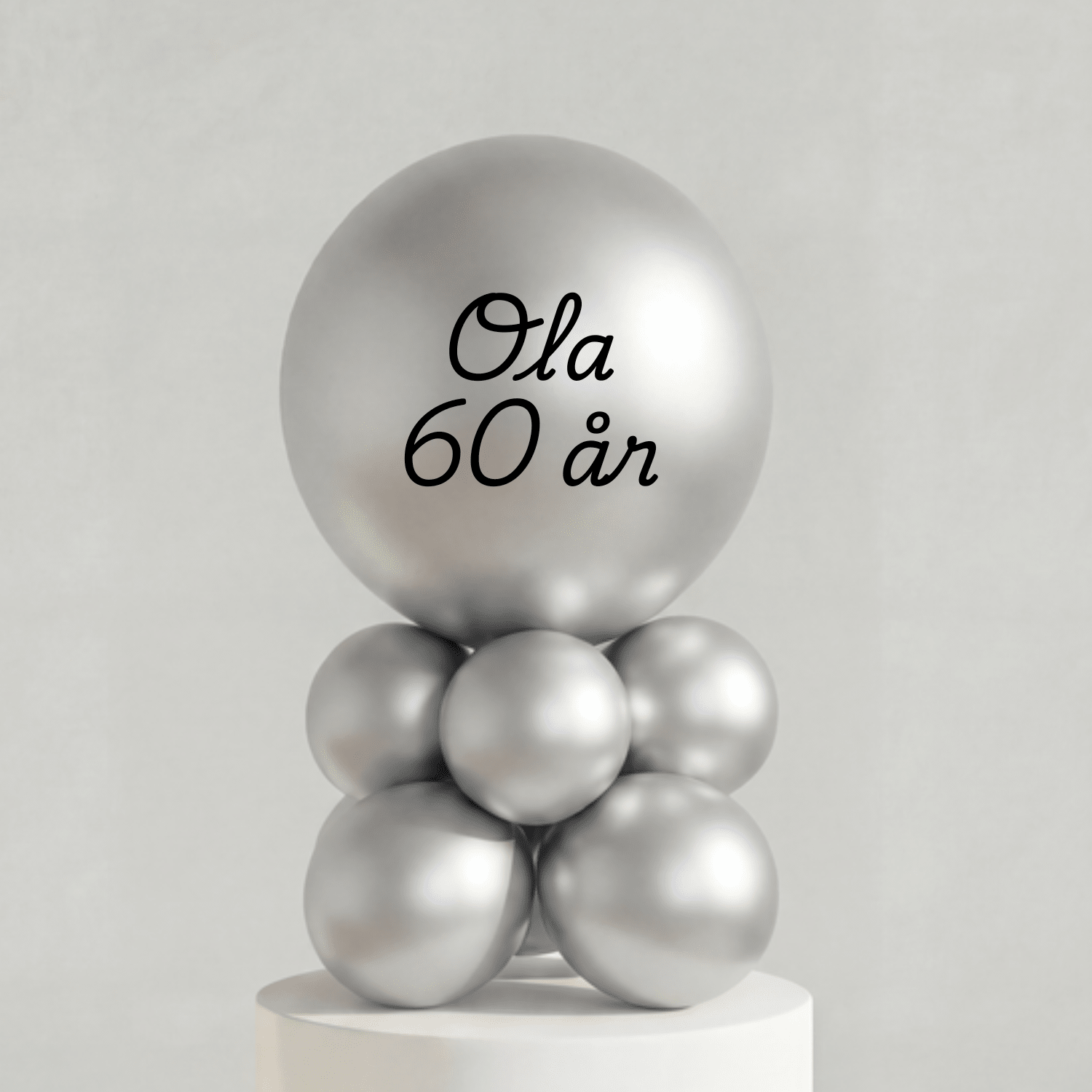 Ballong Stack — Sølv Eleganse - Ballonglevering.no