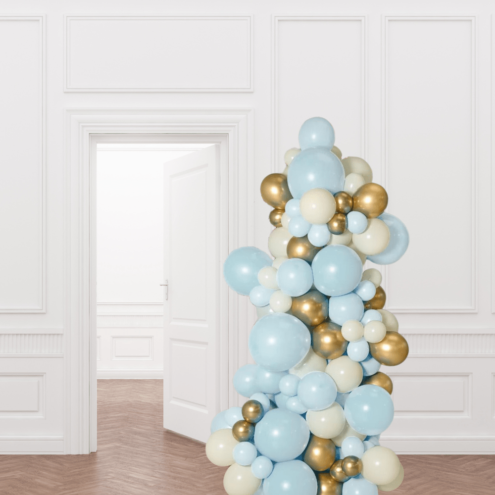 Ballongsøyle Blå & Gull - Ballonglevering.no