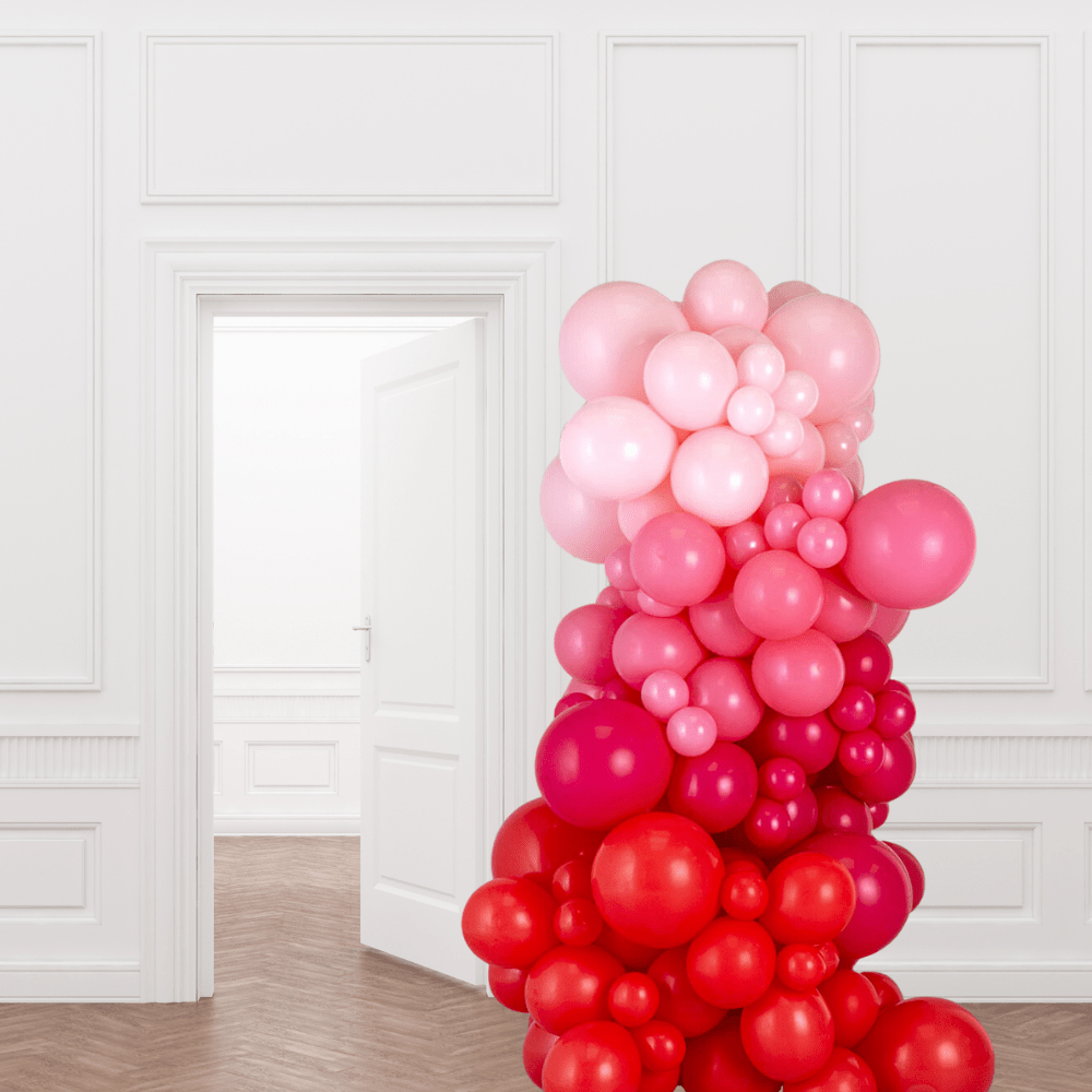 Ballongsøyle Rosa & Rød - Ballonglevering.no