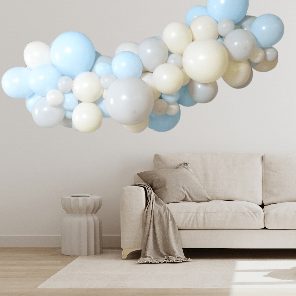 Blå Pastell Ballonggirlander - Ballonglevering.no