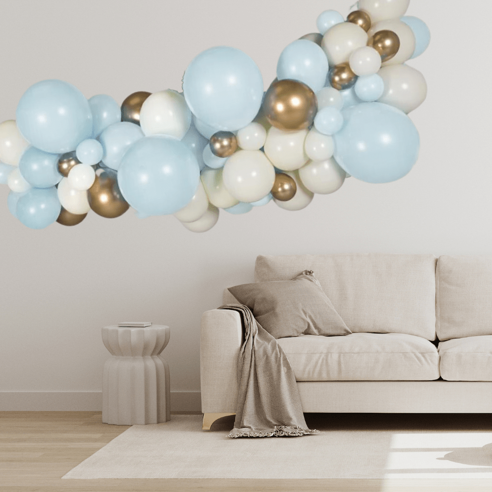 Blue & Gold Ballonggirlander - Ballonglevering.no