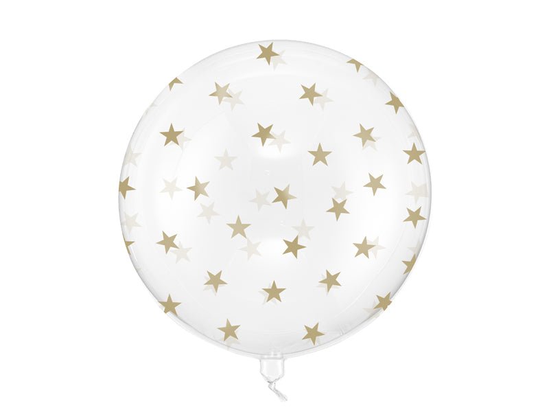 Bubble Ballong med Gullstjerner 60 cm - Ballonglevering.no