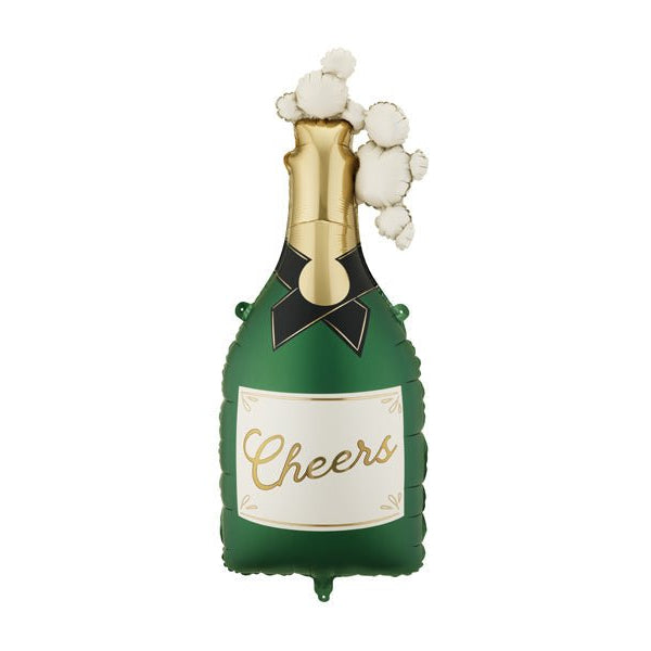 Champagneflaske Folieballong Grønn - Ballonglevering.no