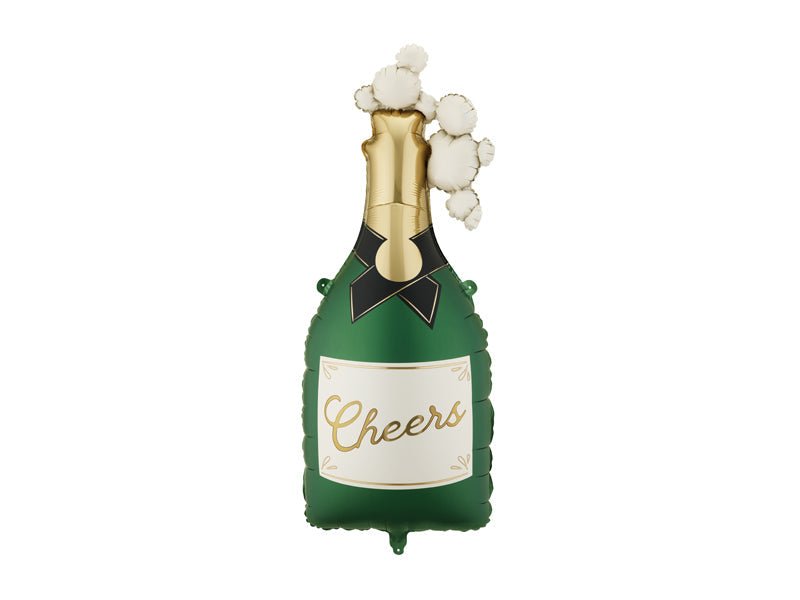 Champagneflaske Folieballong Grønn - Ballonglevering.no