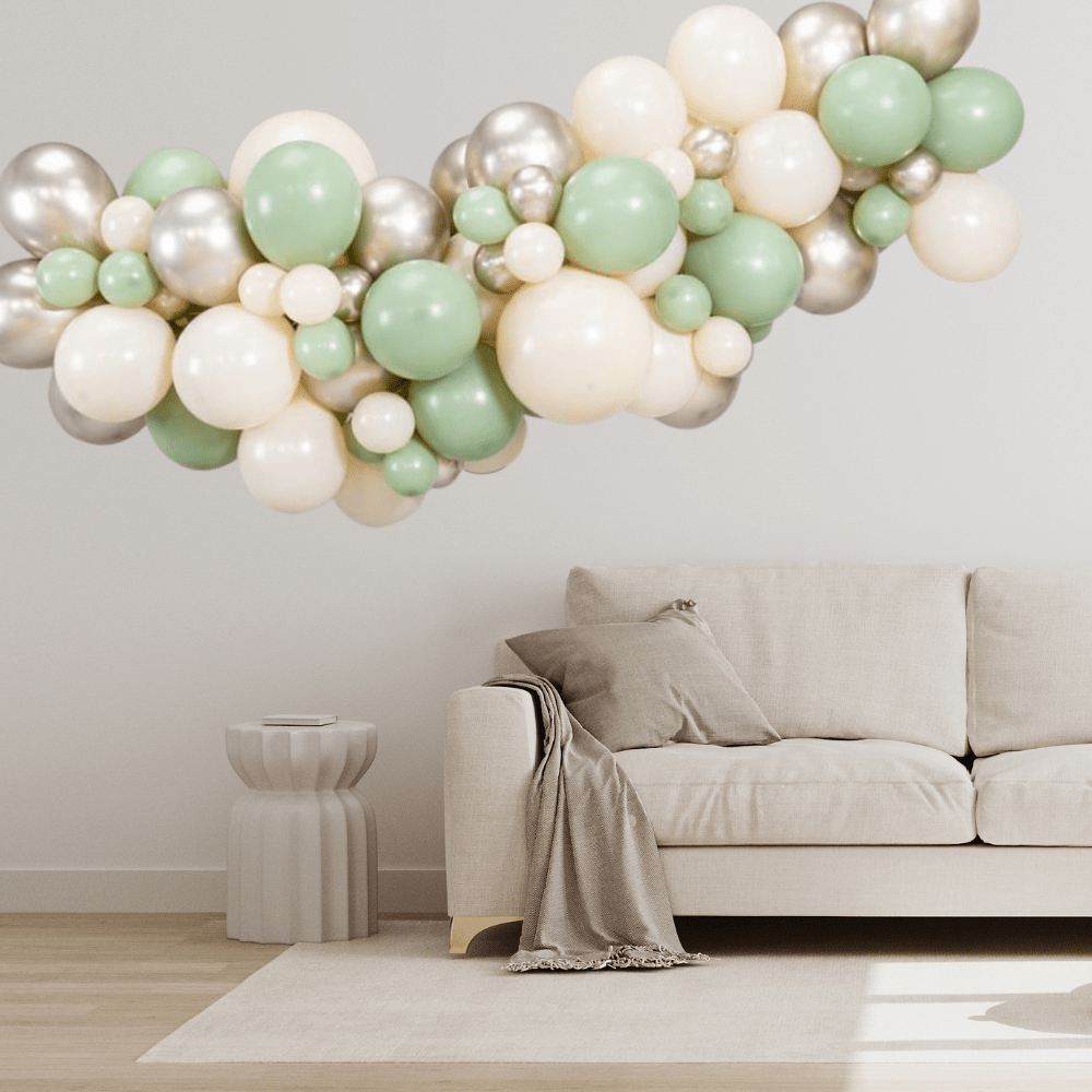 Eucalyptus Cream Ballonggirlander - Ballonglevering.no