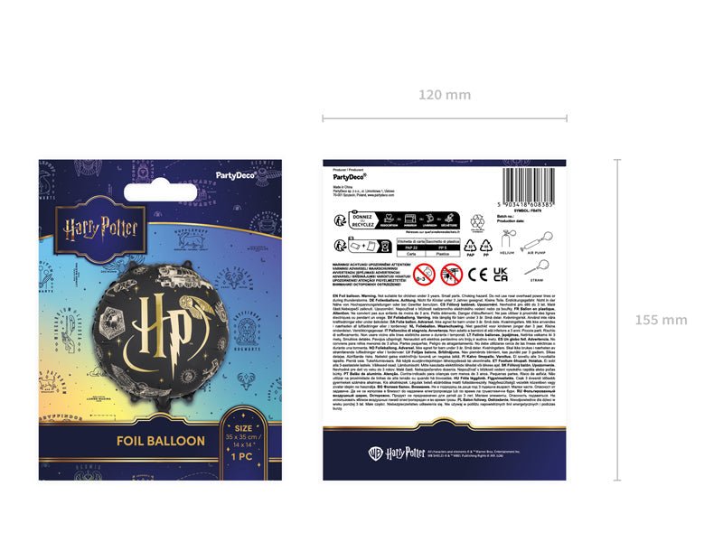 Harry Potter Folieballong Sort 35 cm - Ballonglevering.no