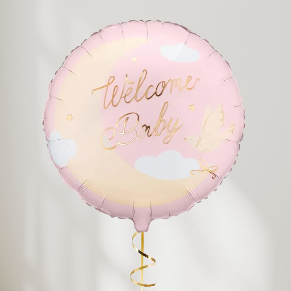 Lys Rosa Folieballong ''Velkommen baby'' - Ballonglevering.no