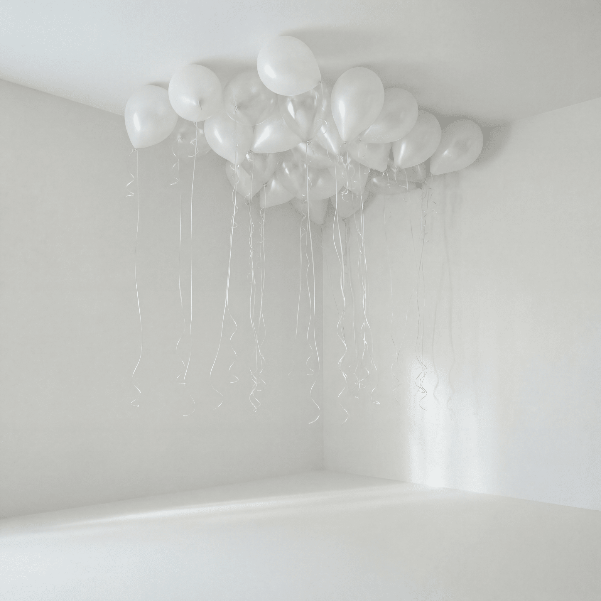 Pearl White & Clear Takballonger - Ballonglevering.no