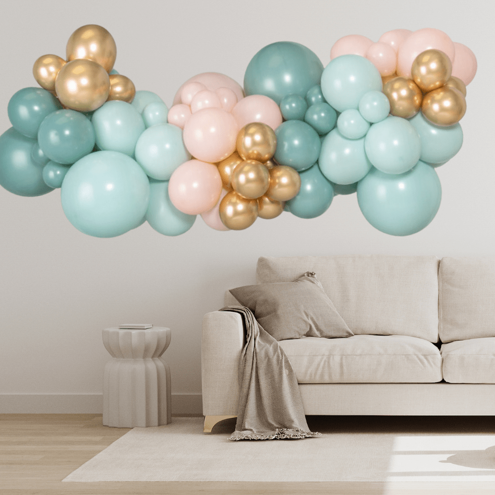 Retro Grønn og Rosa Ballonggirlander - Ballonglevering.no