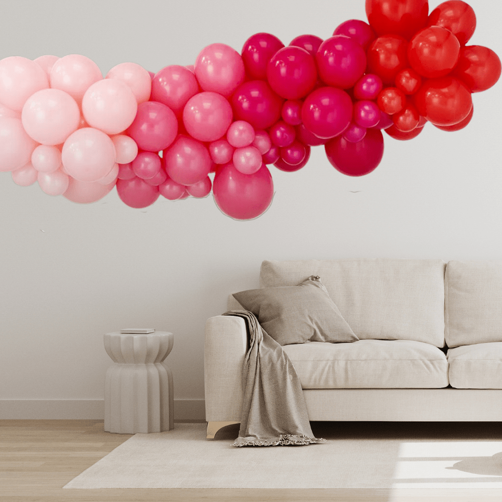 Rosa & Rød Ballonggirlander - Ballonglevering.no