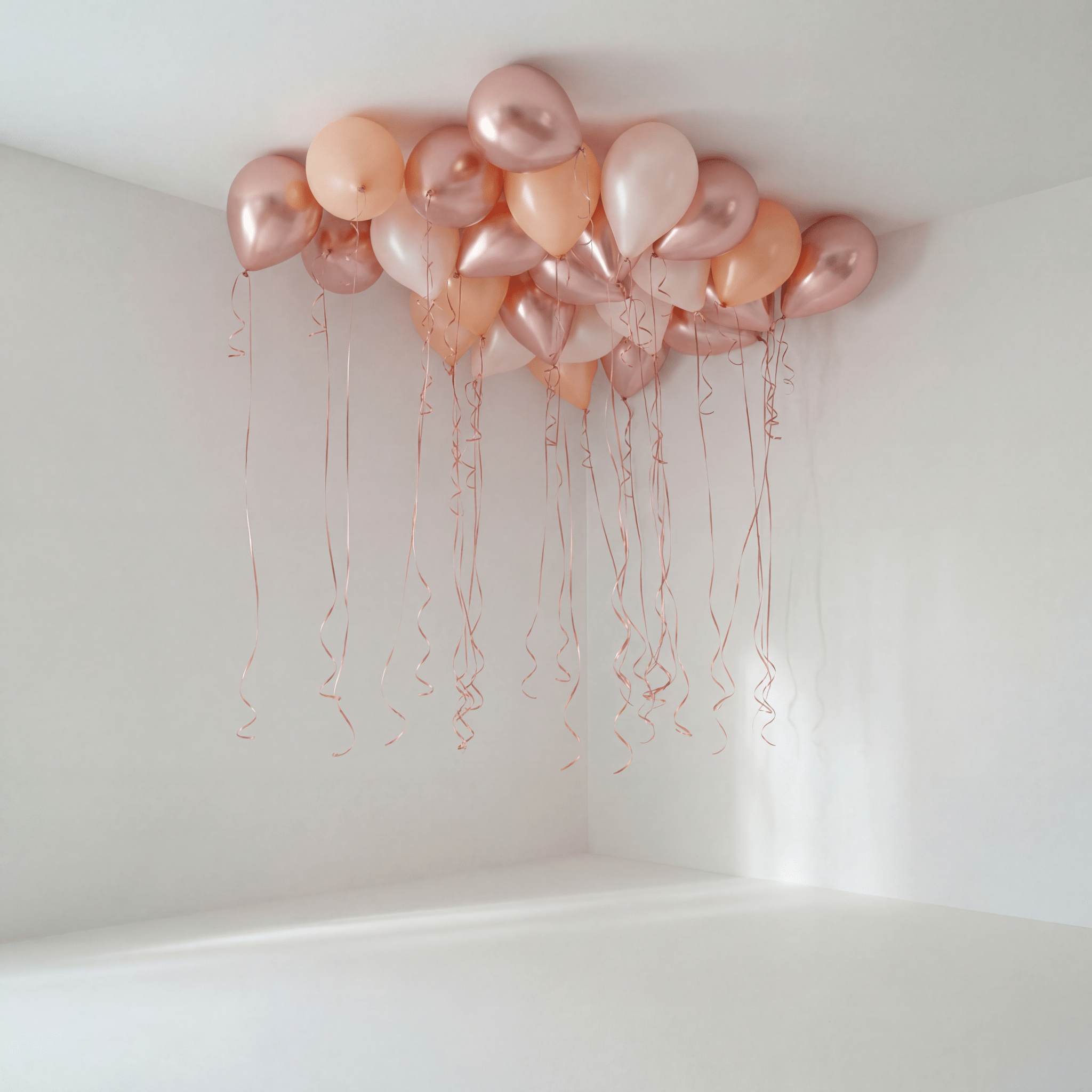 Rose Gold Blush Takballonger - Ballonglevering.no