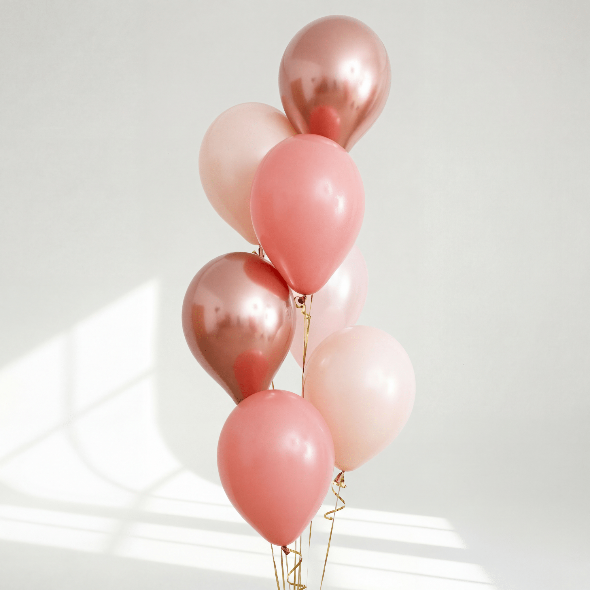 Rosegold Blush Ballongbukett - Ballonglevering.no