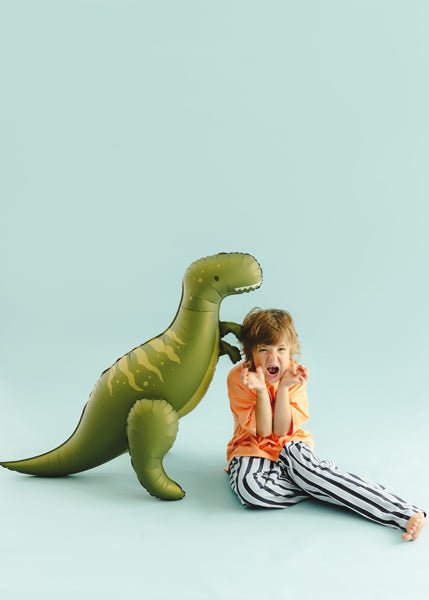 Stående T-Rex Folieballong Grønn 93x79 cm - Ballonglevering.no