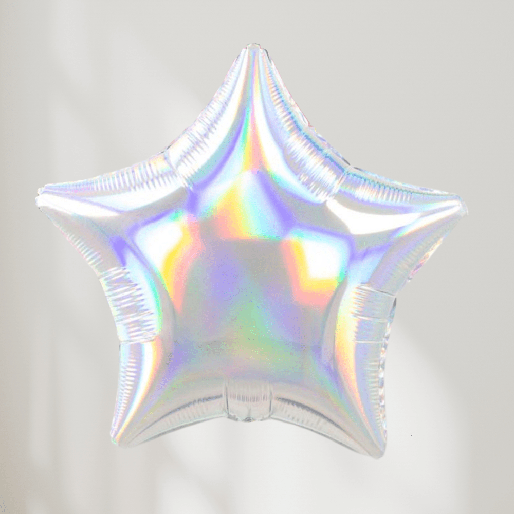 Stjerneballong Iriserende Sølv (avd. Lillehammer) - Ballonglevering.no