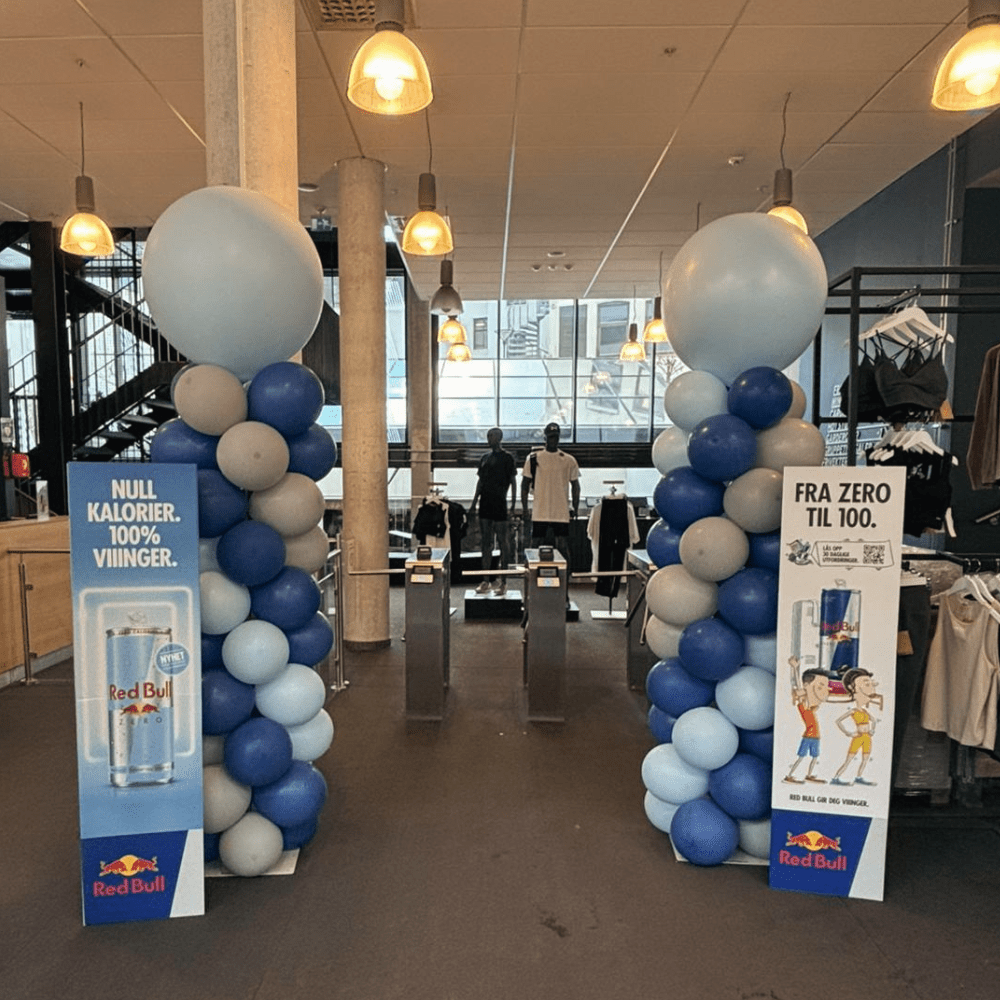 Symetrisk Ballongsøyle med Logo/Tekst Ballong - Velg farge og tekst/logo - Ballonglevering.no