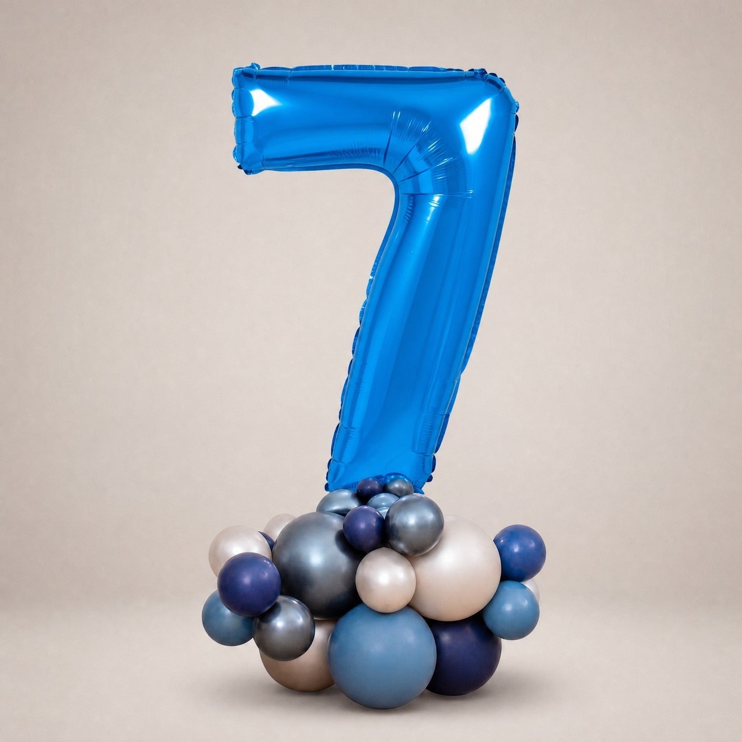 Tall Ballongstack – Blå – tall 7 – Ballonglevering.no